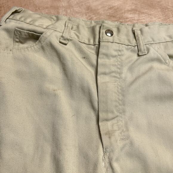 Vintage 70s Penneys Ranchcraft Khaki Relaxed Pants Distressed Workwear Western - Picture 7 of 11